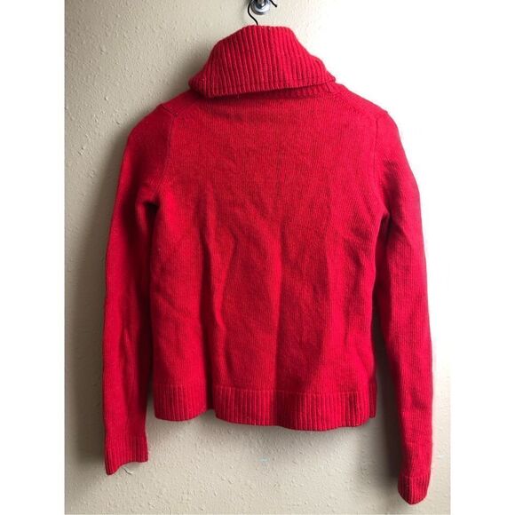 J. Crew Solid Red Turtleneck Merino Wool Blend Knit Sweater size S - Picture 5 of 12